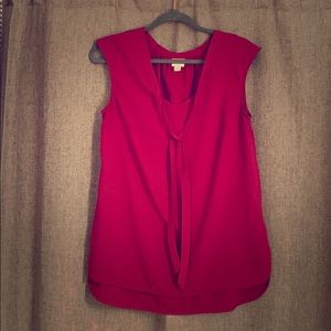 Wine colored sleeveless blouse- front tie